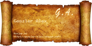 Geszler Alex névjegykártya